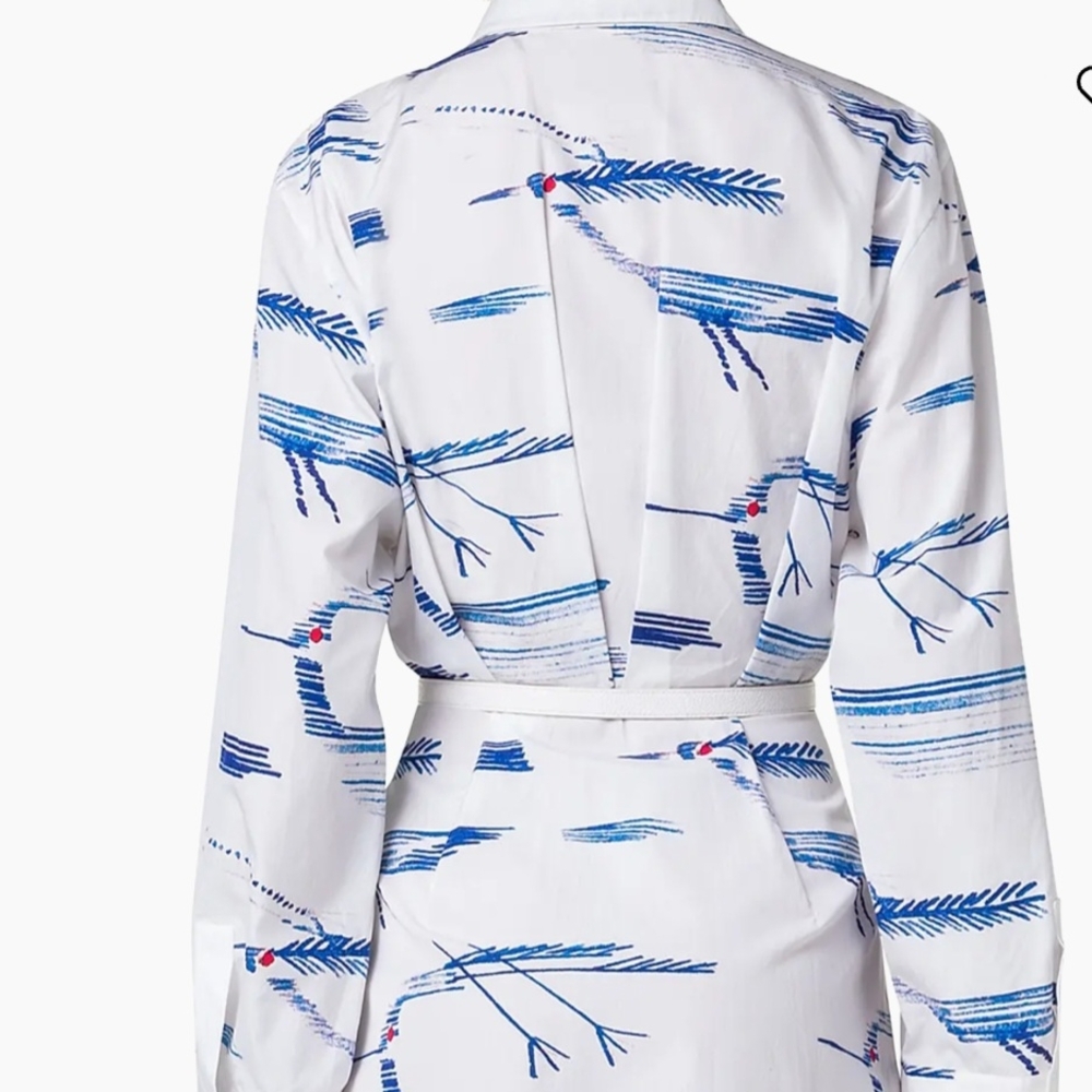 Akris Blue and White Long Sleeve Dress - Picture 5 of 8